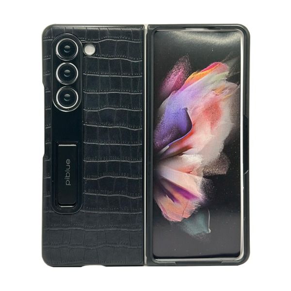 Piblue Case For Samsung Z Fold 5 Croc | Black Piblue Case For Samsung Z Fold 5 Croc | Black